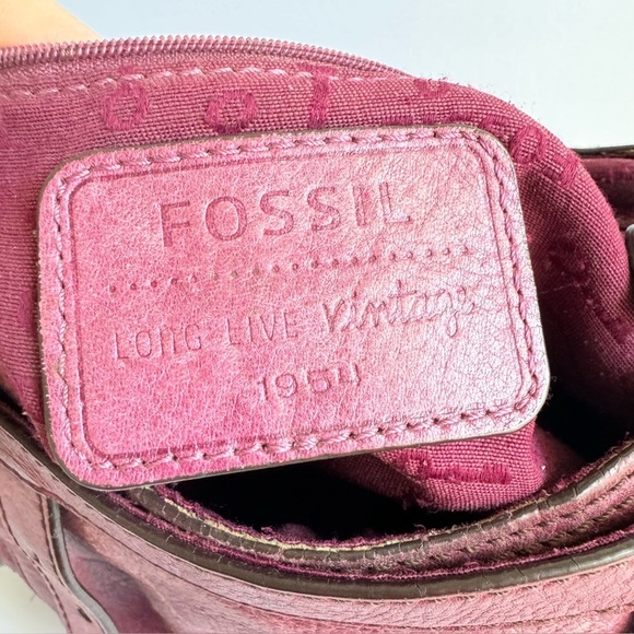 Fossil Vintage Maddox Bag Crossbody Messenger Distressed Pink Leather Dirty Girl - Picture 13 of 14